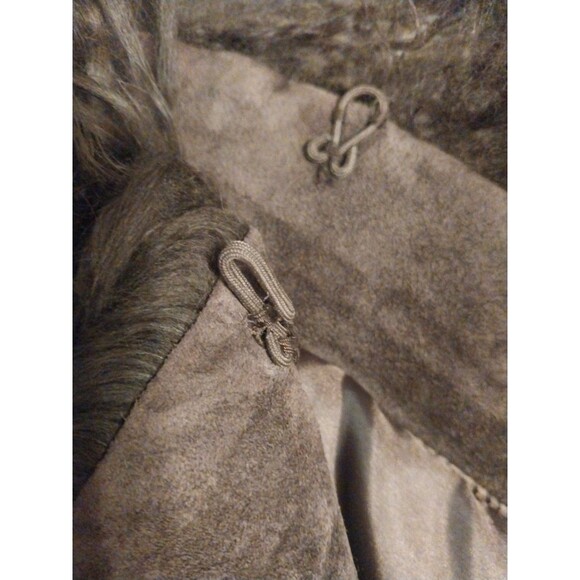 Etam Suede Vest Eur 42 (US 12) Embroidered Fur Trim Boho Hippie Cowgirl Western - Picture 11 of 14